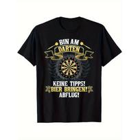 Men'S Funny Dart Player Saying T-Shirt -  I'm Playing Darts  German Beer Phrase & Dartboard Graphic - with Golden Print Vintage Casual Tee for S juoda