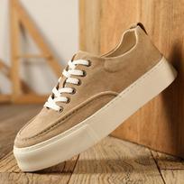 Men's Sneakers  Spring Korean Version Tide Low Top Leather Casual Shoes Retro Sports Breathable New Casual Leather Shoes 38 geltona
