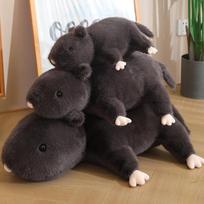 35/50/70cm Simulation Big Black Mouse Plush Toys Funny Lying Rat Pillow Stuffed Animal Dolls Interesting Room Decor Gift 35cm
