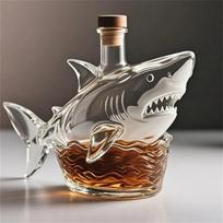 Funny Whiskey Shark Bottle Whiskey Decanter Unique Whiskey Shark Glass Decanter Funny Whiskey Bottle Gift For Men Home Bar Decor gryna