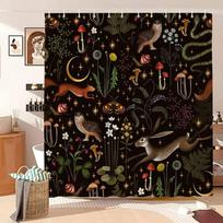 Grybų Dušo Užuolaida Retro Drugelių Gėlių Boho Mėnulio Botaninis Laukinių Gėlių Žalias Augalas Estetika Vonios Užuolaida Vonios Dekoras 90x180cm