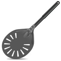 Pizza Turning Peel with Long Handle Aluminum Pizza Peel Spinner Perforated Pizza Shovel Non-Stick Pizza Paddle for Home Oven juoda