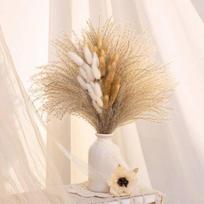 Natural Dried Flower Bouquet,Pampas Grass,Cotton Stems,Bunny Tails,Eucalyptus, Lavender,Rustic Boho Decor for Home, Wedding A bunch
