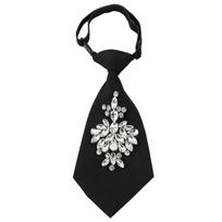 Blizgančios kalnų krištolo kaklaraištis Elegantiškas poliesterio formalus aksesuaras vyrams ir moterims 1 black