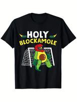 Unisexs Fun Avocado Hockey Goalkeeper Miraculous Barrier Net Pattern Tshirt  A Casual Shortsleeved Roundneck Shirt S