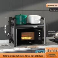 Adjustable Double-Layer Microwave Oven Storage Rack for Countertop