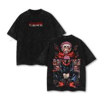 Jujutsu Kaisen anime Unisexs Washed TShirt  summer New Cotton Yuji Itadori pattern Harajuku YK Short sleeves Loose shirt L