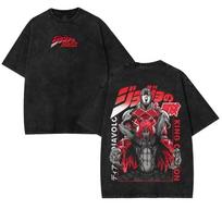 JoJos Bizarre Adventure Washed Tshirt  summer New Diavolo Graphic  Cotton Fashion Streetwear YK comfortable shirt M