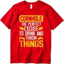 Plus Size Summer Unisex Tshirt Cornhole The Perfect Excuse To Drink And Throw Things Short Sleeve Relaxed Fit O Neck Tee Shirt 4XL