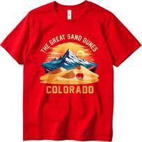 Fashion Summer Unisex tshirt The Great Sand Dunes Colorado Mountain Sunset Bear Short Sleeve Relaxed Fit Oneck Tshirt 4XL
