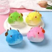 1PCS Kawaii Puffer Fish Squishies Soft TPR Hand Pinch Textured Tactile Anti-Stress Portable Slow Rise Squeeze Toy