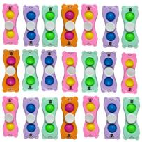 Kawaii Bear Fidget Spinner Push Bubble Stress Relief Sensory Toys Portable Travel Spinning Toys for Boys and Girls Party Gifts
