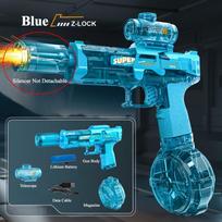 New Electric Water Gun with Light and Flame Effect Continuous High Pressure Water Blaster for Outdoor Beach Swimming Pool