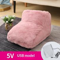Usb Electric Heater Foot Warmer Heated Comfort Plush Cushion Couple Warm Foot Cover Feet Heating Pads For Home Sleeping rožinė