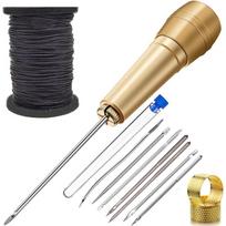 Replaceable Leather Sewing Awl Set Punch Stitching Needles  for Shoes and Leather Repairs juoda