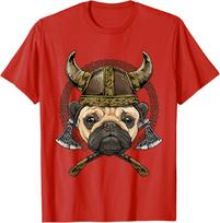 Pug Nordic Warrior Norse Pagan Valhalla Dog Lover TShirt 100 Cotton ONeck Short Sleeve Summer Casual Unisexs Tshirt Streetwear S