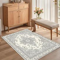 Medallion Persian Area Rug for Living Room Bedroom Traditional Oriental Floral Home Decor Soft Non Slip Washable Floor Mat 40x60cm