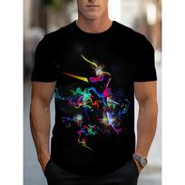 Men's 3D T-shirt features vibrant rainbow design S