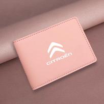 Auto Driver License Cover ID Card Wallet Car Accessories For Citroen e-C3 e-C4 X C5X C3 C4 Aircross Cactus Picasso C-Crosser C6 rožinė