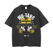 Wu-Tang Clan Wu Tang School Rap Hip-Hop Printed Short-Sleeved T-Shirt Loose Street S skalbtas juodos spalvos