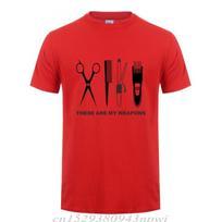 Barber Funny TShirt Unisex Short Sleeve ONeck Cotton Harajuku Casual Hairdresser Weapon T Shirt Scissors Clothing Summer Tops Tee S