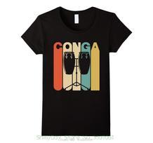 Summer Best Selling Male Natural Cotton Shirt Vintage Style Conga Silhouette Tshirt Unisex Cotton Tshirt Hip Hop Tees Harajuku S