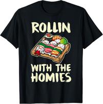 Japanese Anime Kawaii Sushi Gift Unisex TShirt Women Unisex Summer Fashion Casual Cotton Graphic T Shirts Streetwear Tops Tee S
