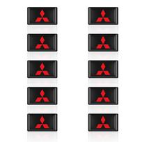 10Pcs Auto Styling 3D Epoxy Resin Emblem Badge Sticker Decals For Mitsubishi ASX Mirage L200 Lancer Sport Attrage Pajero Colt