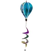Giant Size Rainbow Hot Air Balloon Plastic Material Rotating Sequins Wind Spinners 4X Balloon 43.3inch Height Whirligigs mėlyna