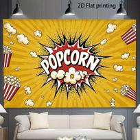 2D Cinema Party Photo Booth Background, Yellow Popcorn Decor 47.2x31.5inch/120*80cm