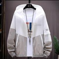 Summer Hooded Jacket Men Women Waterproof Sun Protection Clothing L pilkai balta spalva