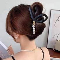 Special oversized luxurious pearl updo bobby pins Black pearl hair clip