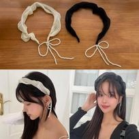 Laura Pearl Headband Pearl Women's Hairband Accessory Point Beige Laura Pearl Headband Black