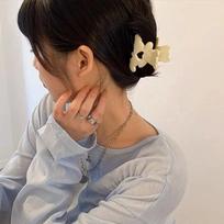 Teddy bear hair clip matte mini bob half-up pin half-up clip bob hair clip 1-Teddy Bear Pin-Ivory