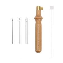 Wooden Handle Punch Needle Set Creative Punch Stitching Kit Embroidery Stitch Pen  for Beginners Set B