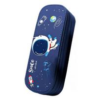 Astronaut Pencil Case for Kids Large Capacity Space Theme Pencil Pouch with Rocket Print Waterproof Thick Canvas Stationery Bag for Boys Girls