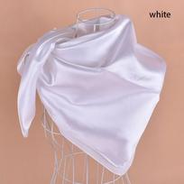 Baggy Slouchy Beanie Square Head Scarf Silk Foulard 90*90cm Satin Bandana Headwear Chemo Caps Neckerchief Hijab Women Ladies balta