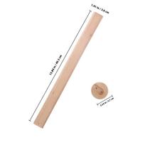 Kietmedžio drabužių spintos strypas Kabinimo strypas Buko mediena Sunkaus naudojimo drabužių organizatorius Spintos atraminis stulpas Lengvai montuojamas Flanšiniai laikikliai 40-50Cm beige
