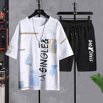 T-shirt for Men Set Summer Manga Tshirt Tops Bear Loose Graffiti Tee Fashion Goth Print Men's Short Sleeve Male Casual Clothes L balta