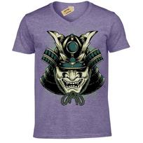 Shogun Mask T-Shirt Japanese Samurai V Neck S