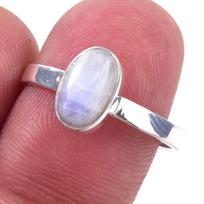 Natural Rainbow Moon Stone Gemstone Handmade 925 Sterling Silver Ring S.8 Z4M17