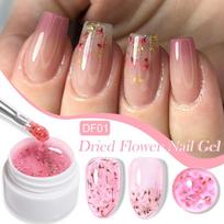 Nail Art džiovintų gėlių klijai, skaidrūs gėlių fėjos blizgučiai nagų lako klijai nagų salonams