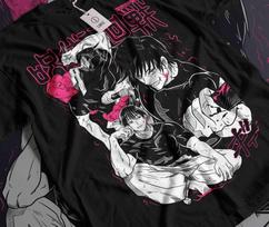 Jujutsu Kaisen Fushiguro Toji T-shirt Anime Horror Black Short Sleeve All Size M