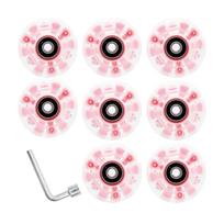 8x Luminous Roller Skate Wheels Skateboard 82A Hardness Bearings Installed rožinė