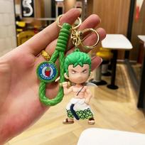 Anime One Piece Keychain Luffy Zoro Nami Chopper Silicone Model Pendant Backpack Decorative Keychain Adorable Doll Car Keychain