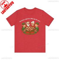 Christmas Mahjong Shirt  Santa and Elves Playing Mahjong  TShirt for Mahjong Lovers Printed Tshirt Tops Unisex Shortsleev S