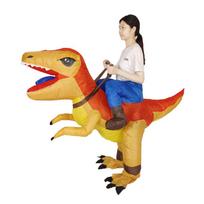 Inflatable Dinosaur Costume - Funny T-Rex/Stegosaurus for Halloween Party & Cosplay Adult 155-190cm oranžinė t-rex spalva