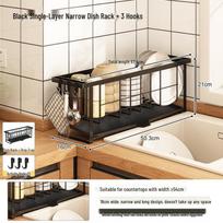 Countertop Dish Drying Rack with Bowl, Plate, and Chopsticks Storage