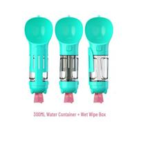 Portable Pet Water Dispenser & Poop Scooper Combo with Large Capacity 300ML Water Container + Poop Bag Holder raudona