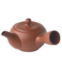 Tokoname Ware Large Teapot 560ml with Band Mesh Strainer - Made in Japan (Vermilion)
